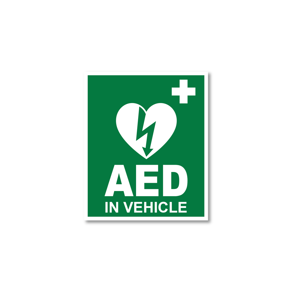 CARDIACT AED In Vehicle Window Sticker 10 x 12cm