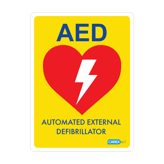 CARDIACT Yellow Poly AED Sign 22.5 x 30cm