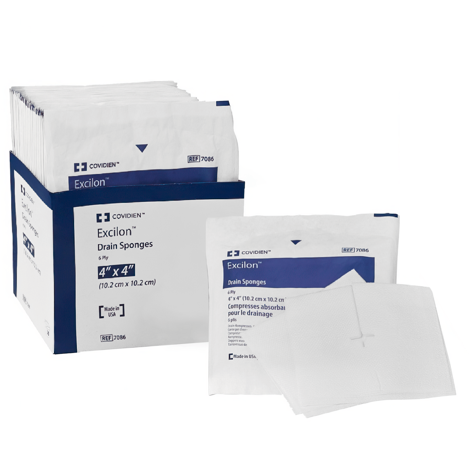Cardinal Health Drain Sponge 4" x 4" / 6 Ply Cardinal Excilon Drain Sponge