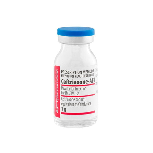 Aft Pharmaceuticals Antibiotics Ceftriaxone Sodium 1g Powder For Injection - Intravenous (IV) Use