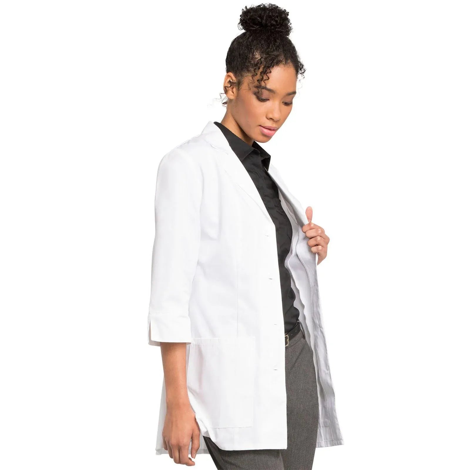 Cherokee Lab Coats Cherokee 30" 3/4 Sleeve Lab Coat in White with Fluid Barrier