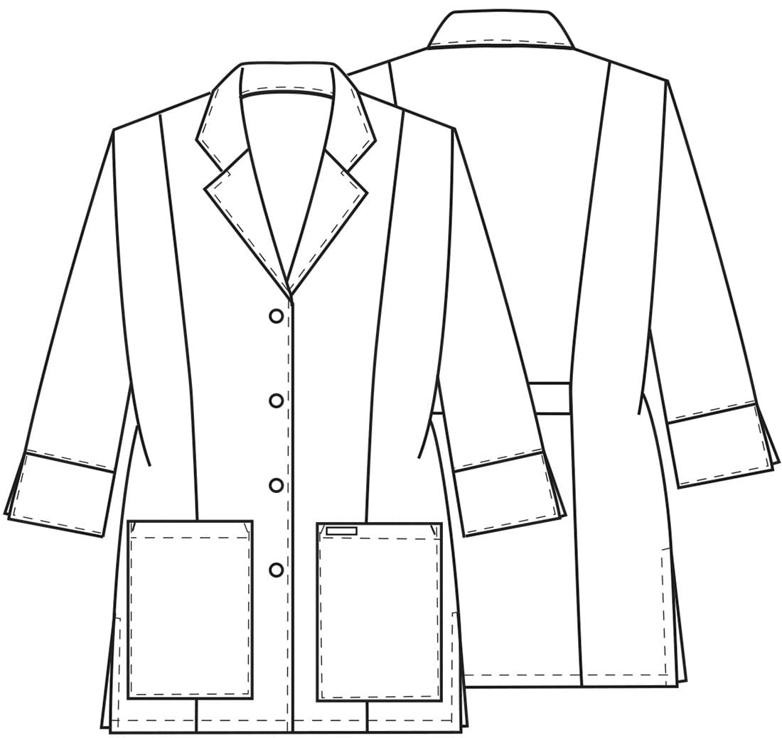 Cherokee Lab Coats Cherokee 30" 3/4 Sleeve Lab Coat in White with Fluid Barrier