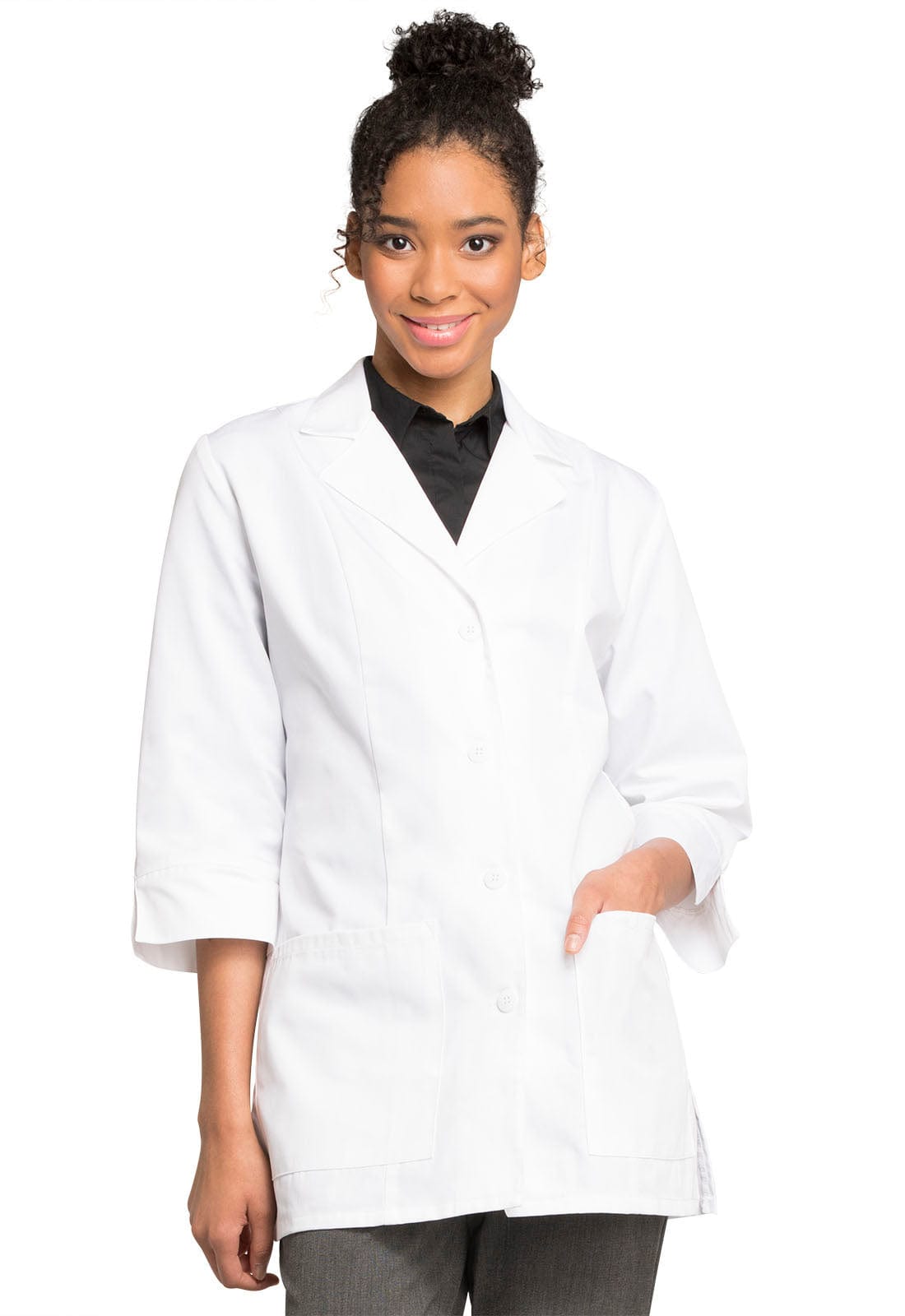 Cherokee Lab Coats 2XL Cherokee 30" 3/4 Sleeve Lab Coat in White with Fluid Barrier