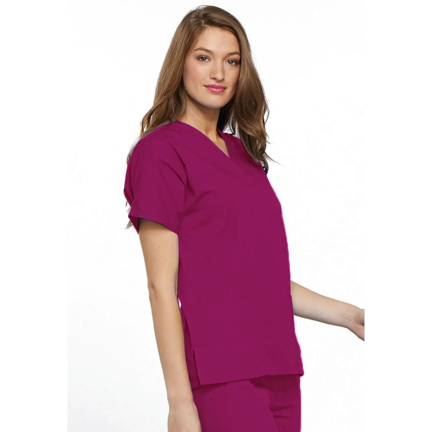 Cherokee Scrubs XL Cherokee 4700 Raspberry Scrubs Top WW Traditional Classic