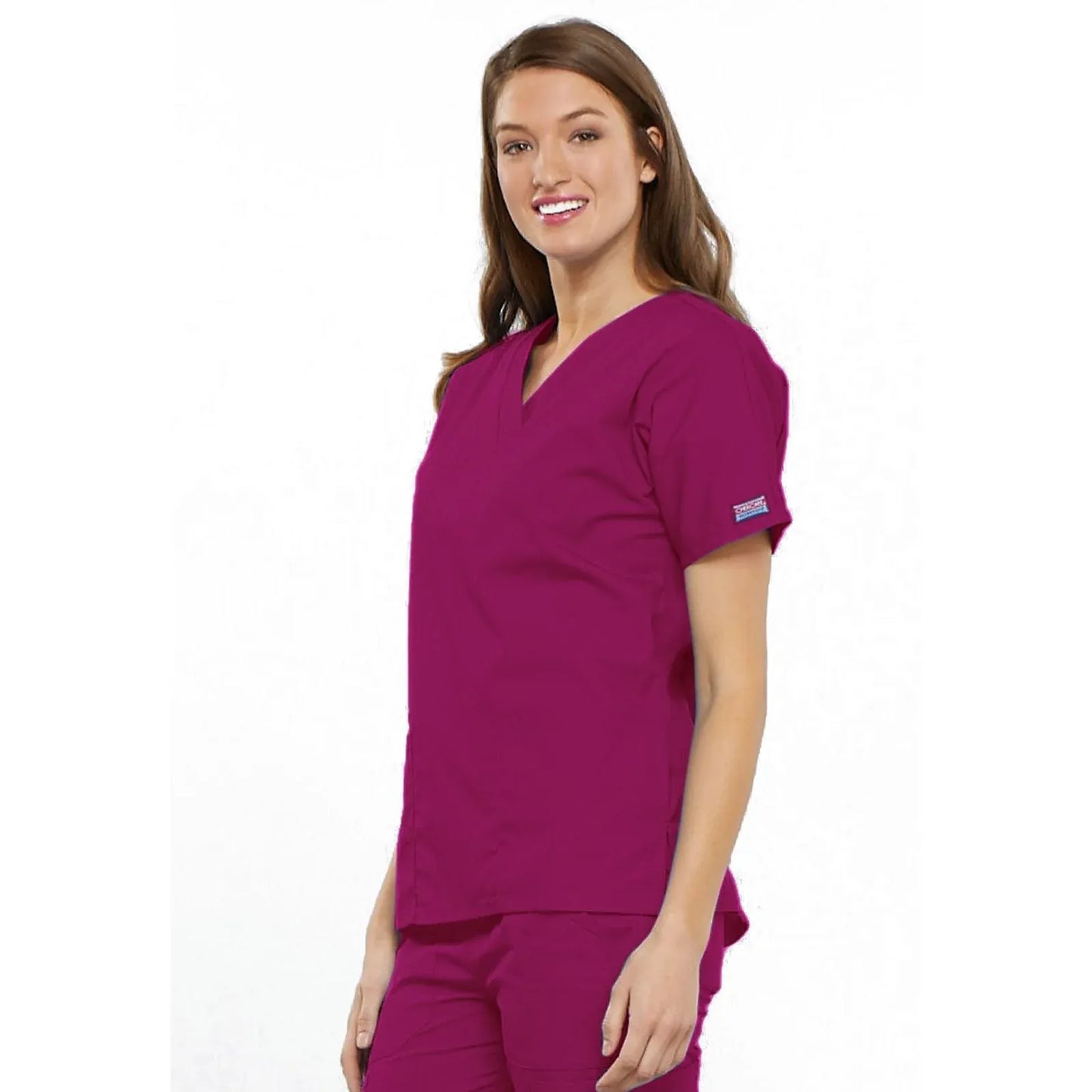 Cherokee Scrubs XL Cherokee 4700 Raspberry Scrubs Top WW Traditional Classic