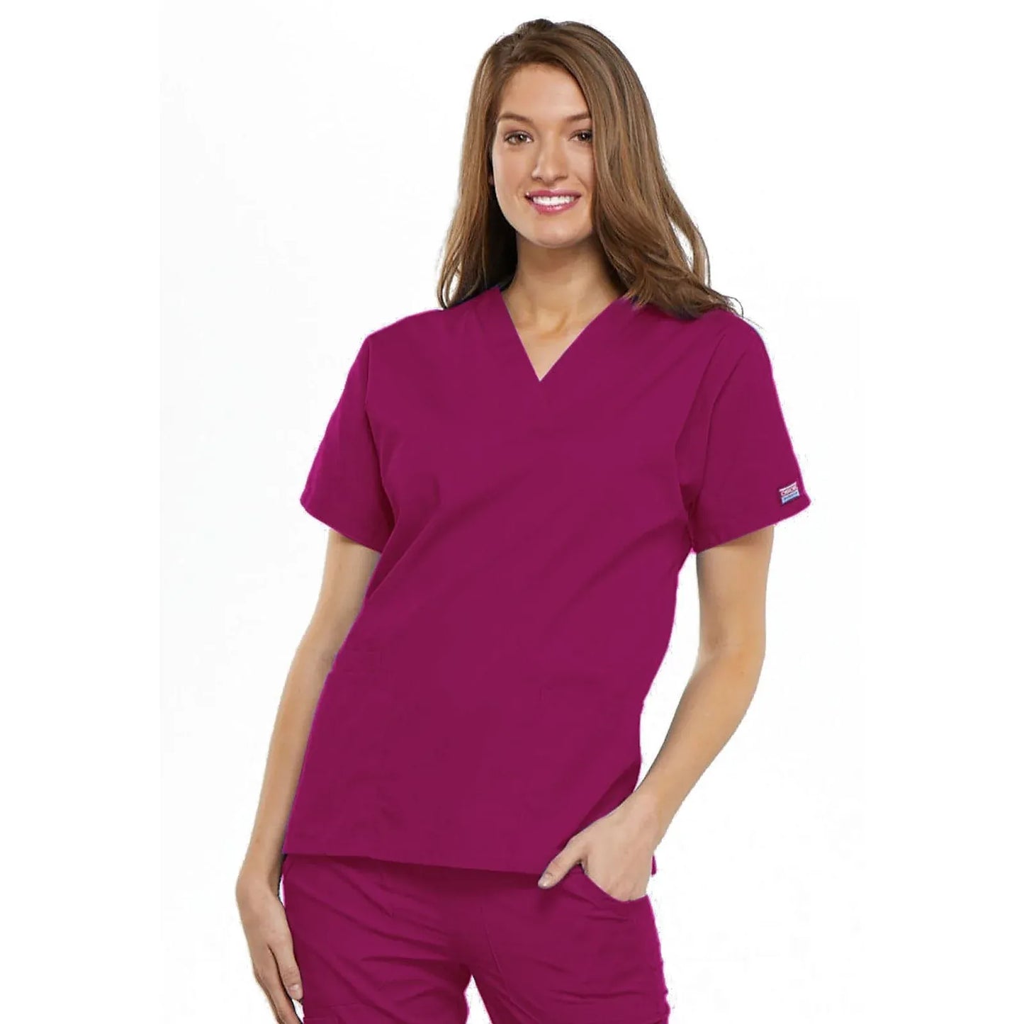 Cherokee Scrubs XL Cherokee 4700 Raspberry Scrubs Top WW Traditional Classic