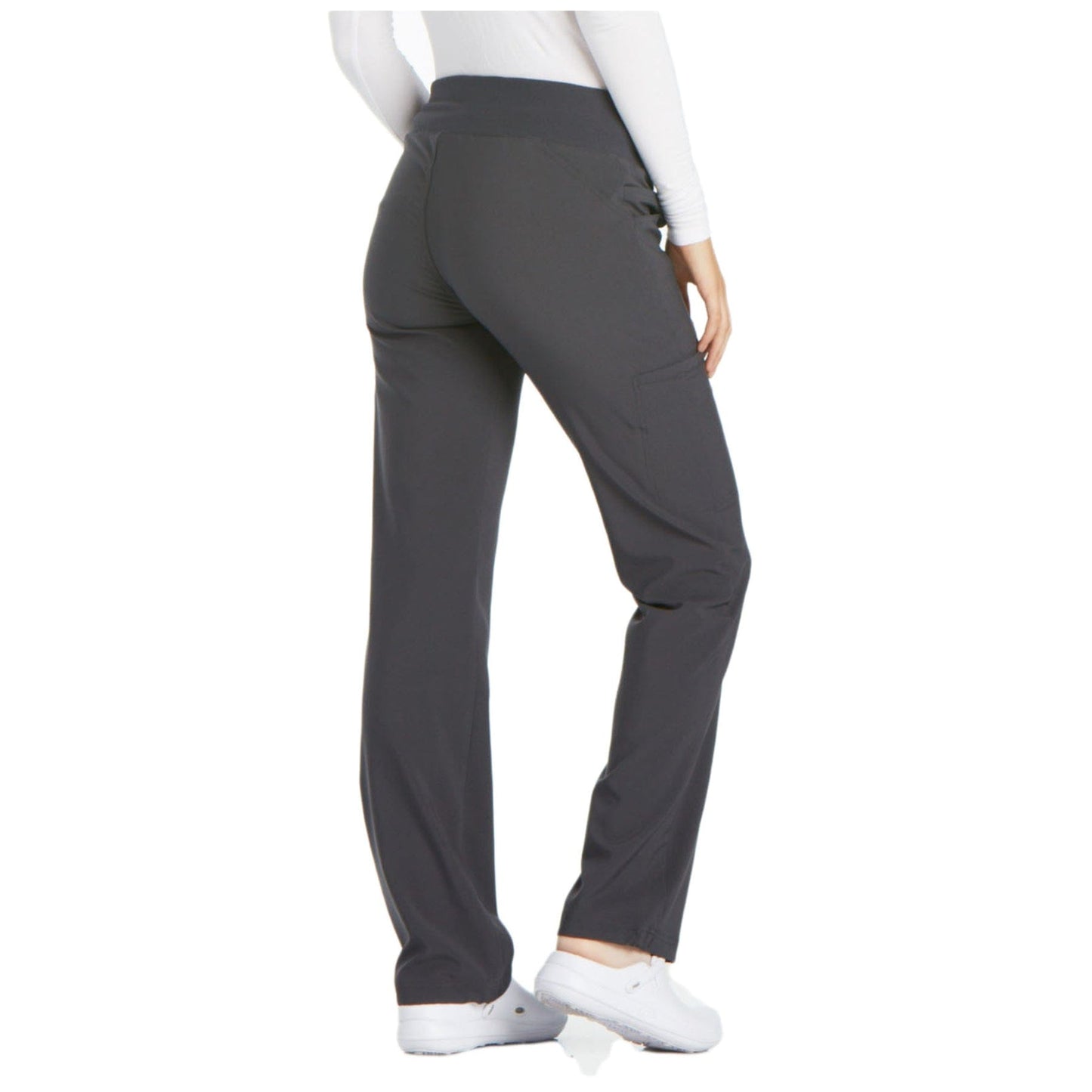 Cherokee CK002 Pewter - iflex Mid Rise Straight Leg Pull-on Pant