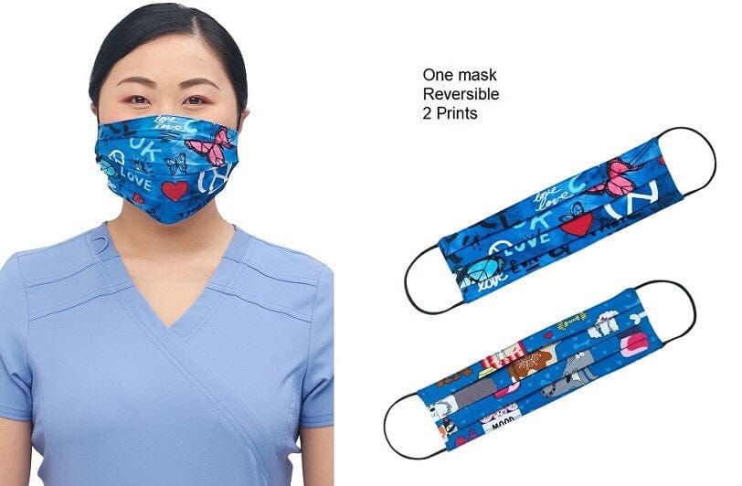 Cherokee CK508 Reversible Pleated Face Covering in Mr. Purr-fect / Wild Child
