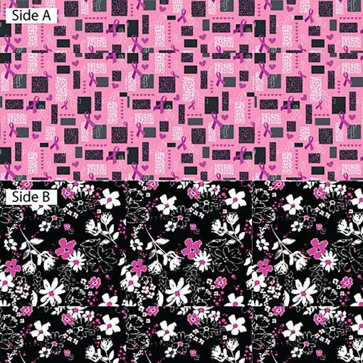 Cherokee CK508 Reversible Pleated Face Covering in Wild For A Cure/Bloom-Tanical