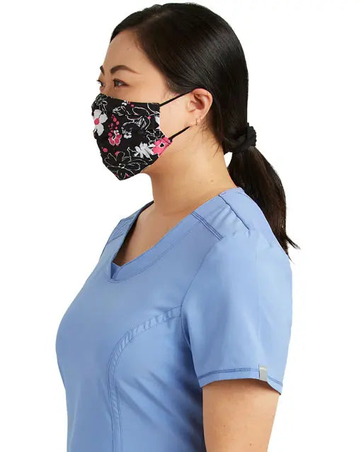 Cherokee CK508 Reversible Pleated Face Covering in Wild For A Cure/Bloom-Tanical