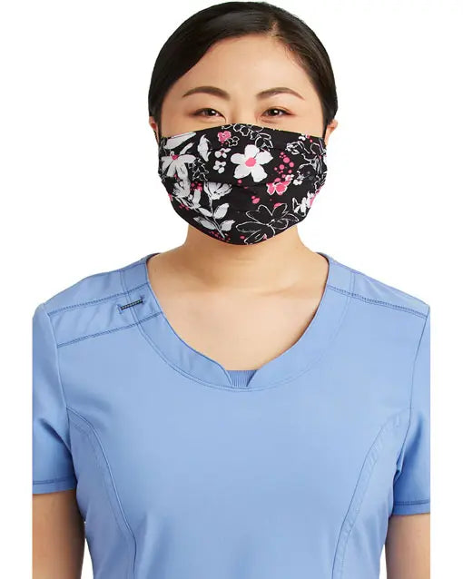 Cherokee CK508 Reversible Pleated Face Covering in Wild For A Cure/Bloom-Tanical