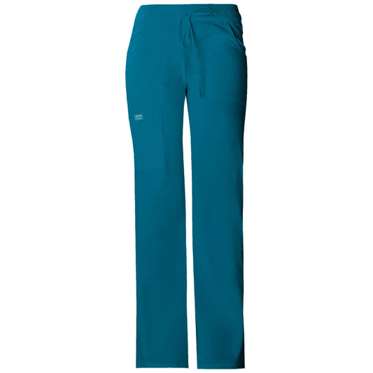 Cherokee Scrubs Pants 3XL / Standard Length Cherokee Workwear Core Stretch 24001 Scrubs Pants Womens Low Rise Drawstring Cargo Caribbean Blue