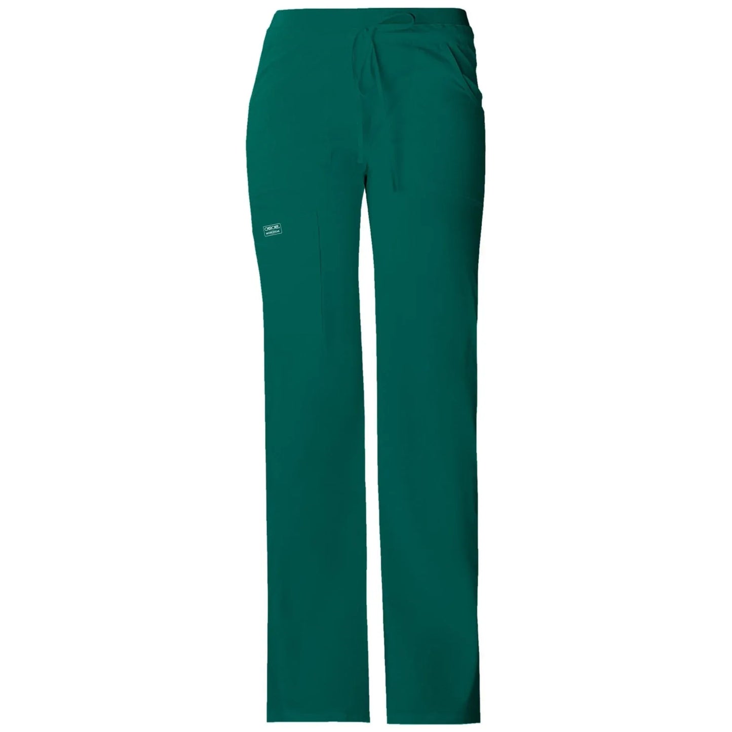 Cherokee Scrubs Pants XXS / Standard Length Cherokee Workwear Core Stretch 24001 Scrubs Pants Womens Low Rise Drawstring Cargo Hunter Green
