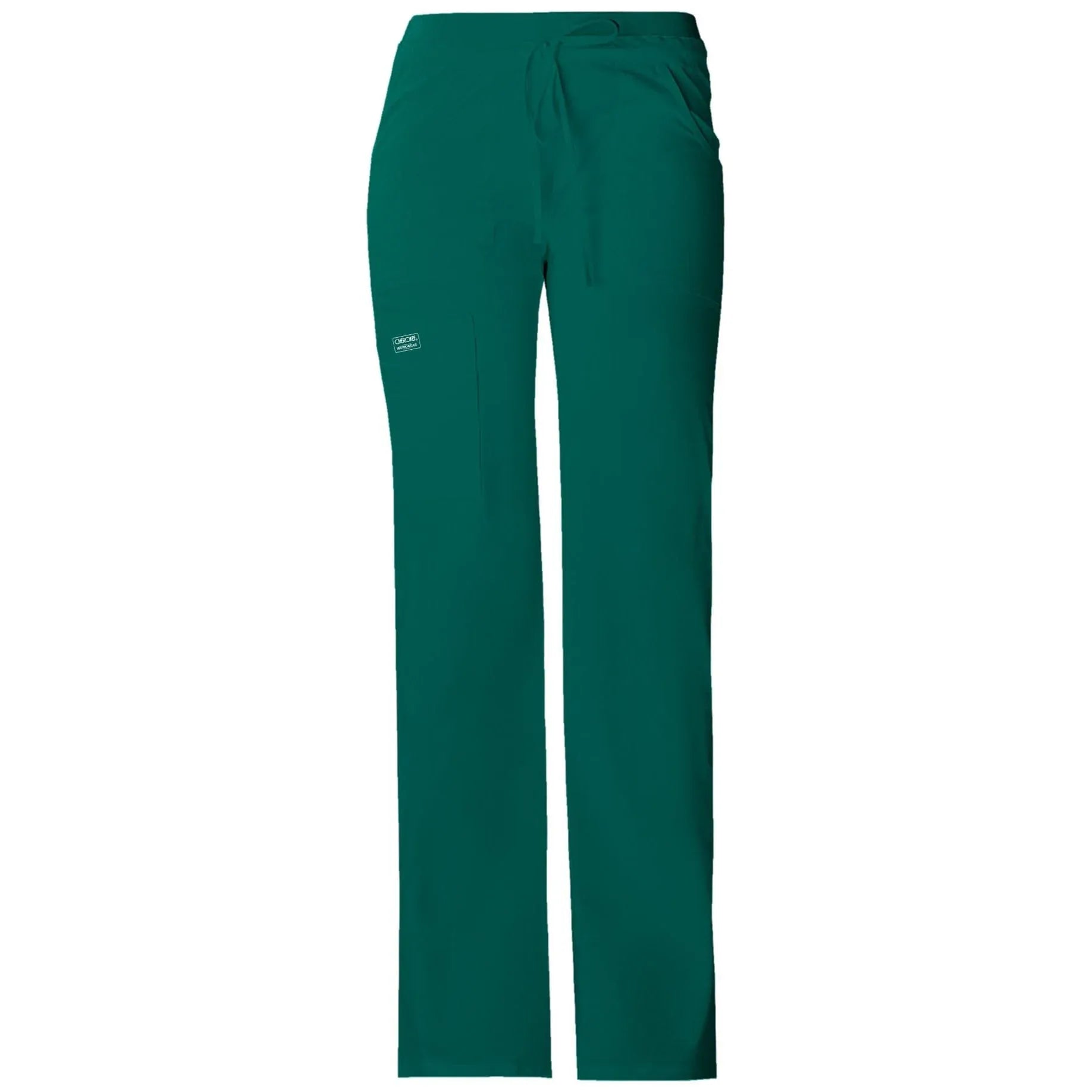 Cherokee Scrubs Pants XXS / Standard Length Cherokee Workwear Core Stretch 24001 Scrubs Pants Womens Low Rise Drawstring Cargo Hunter Green