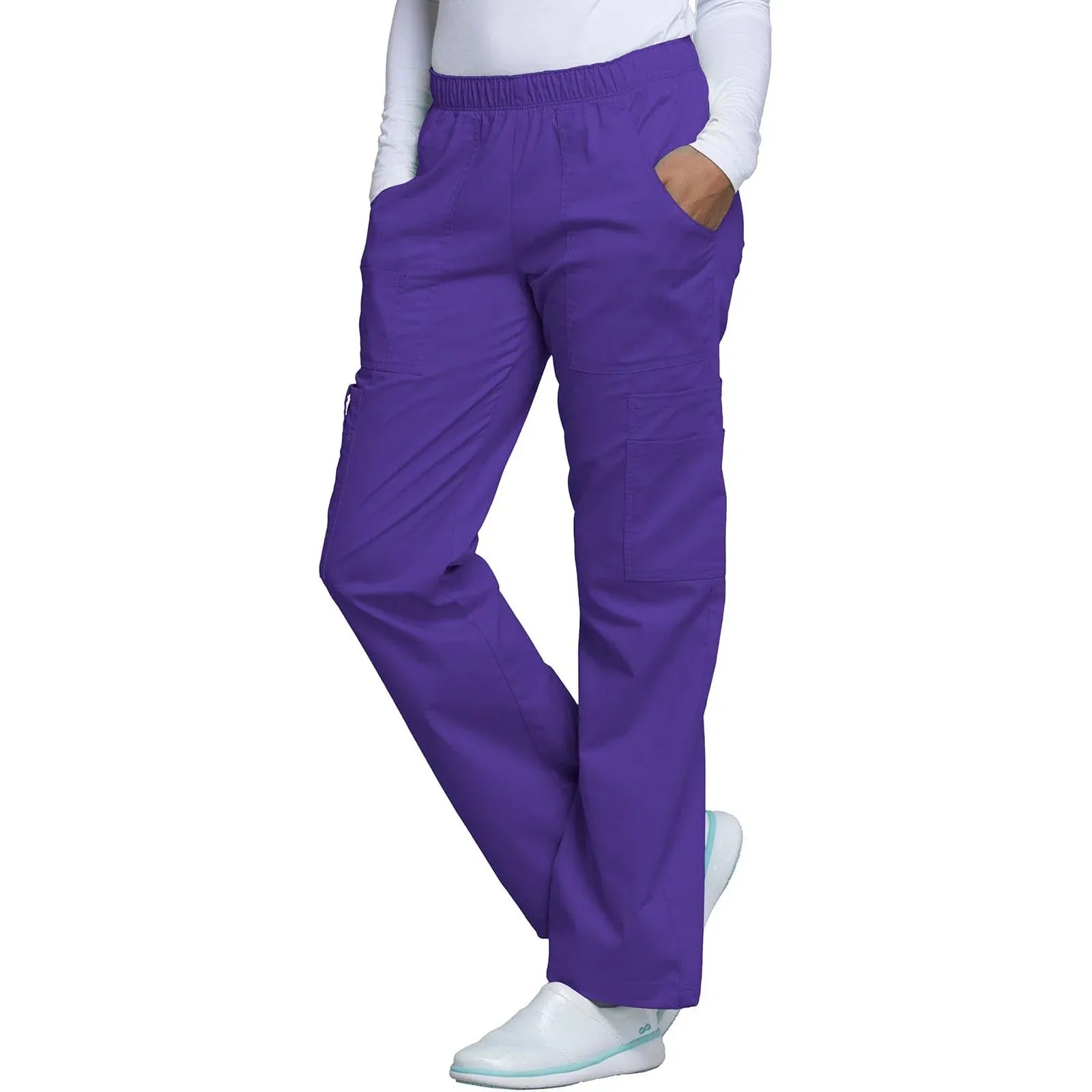 Cherokee Scrubs Pants S / Regular Length Cherokee Workwear Core Stretch 4005 Scrubs Pants Womens Grape