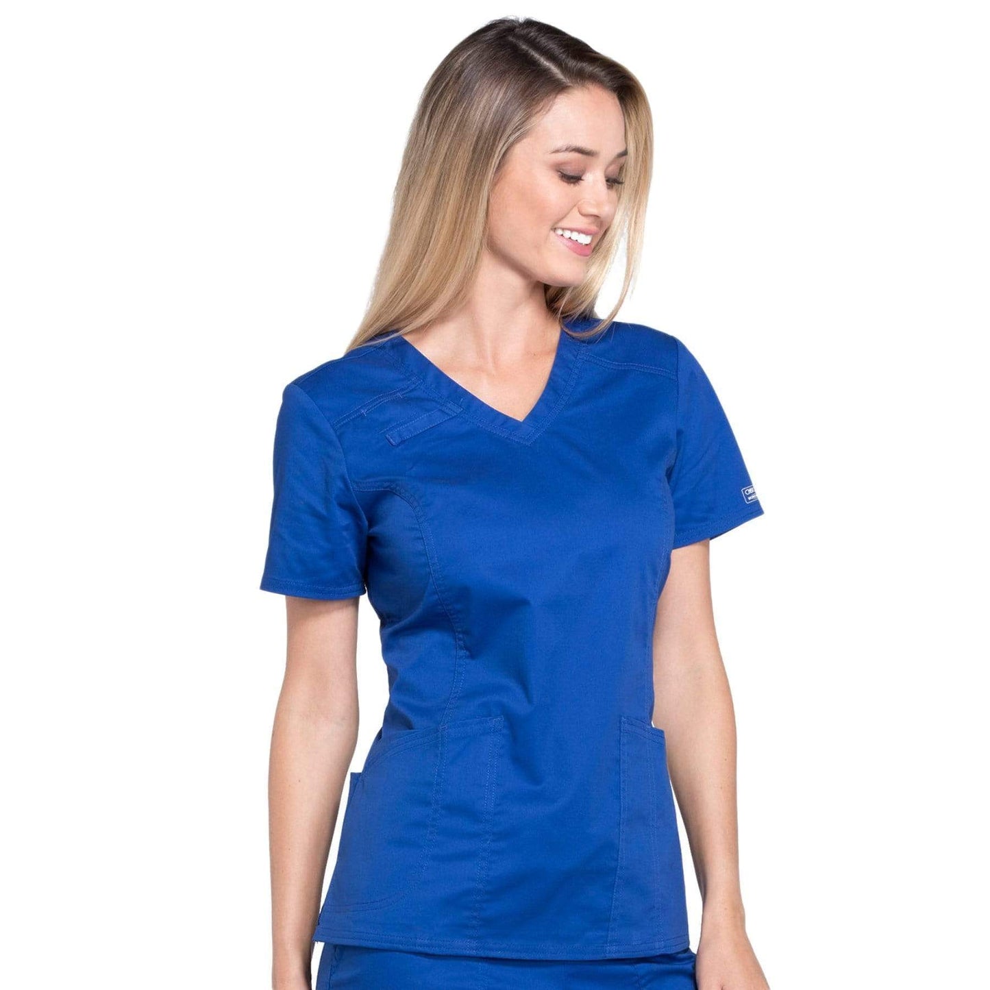 Cherokee Scrubs Top Cherokee Core Stretch 4710 Scrubs Top Women's V-Neck Galaxy Blue