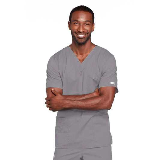 Cherokee Scrubs Top 5XL Cherokee Core Stretch 4725 Scrubs Top Unisex V-Neck Grey