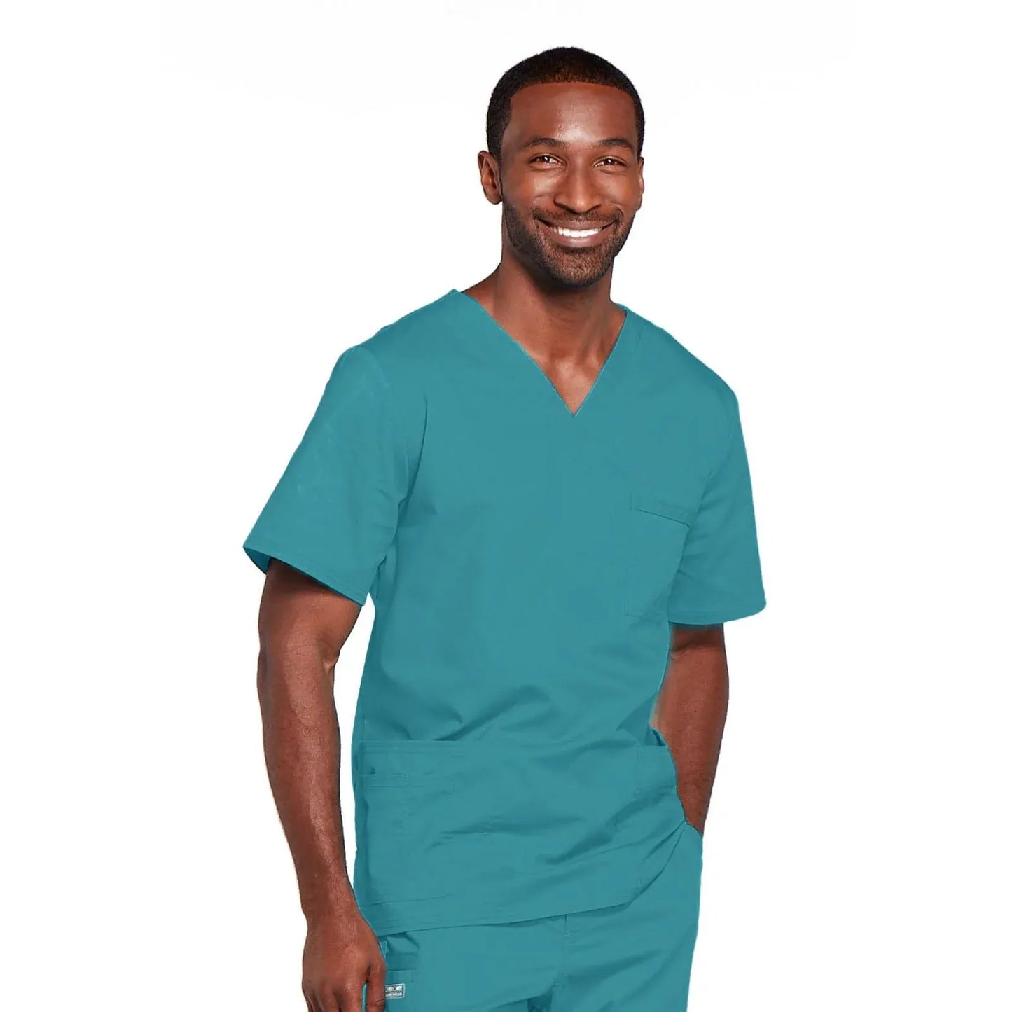 Cherokee Scrubs Top Cherokee Core Stretch 4725 Scrubs Top Unisex V-Neck Teal Blue