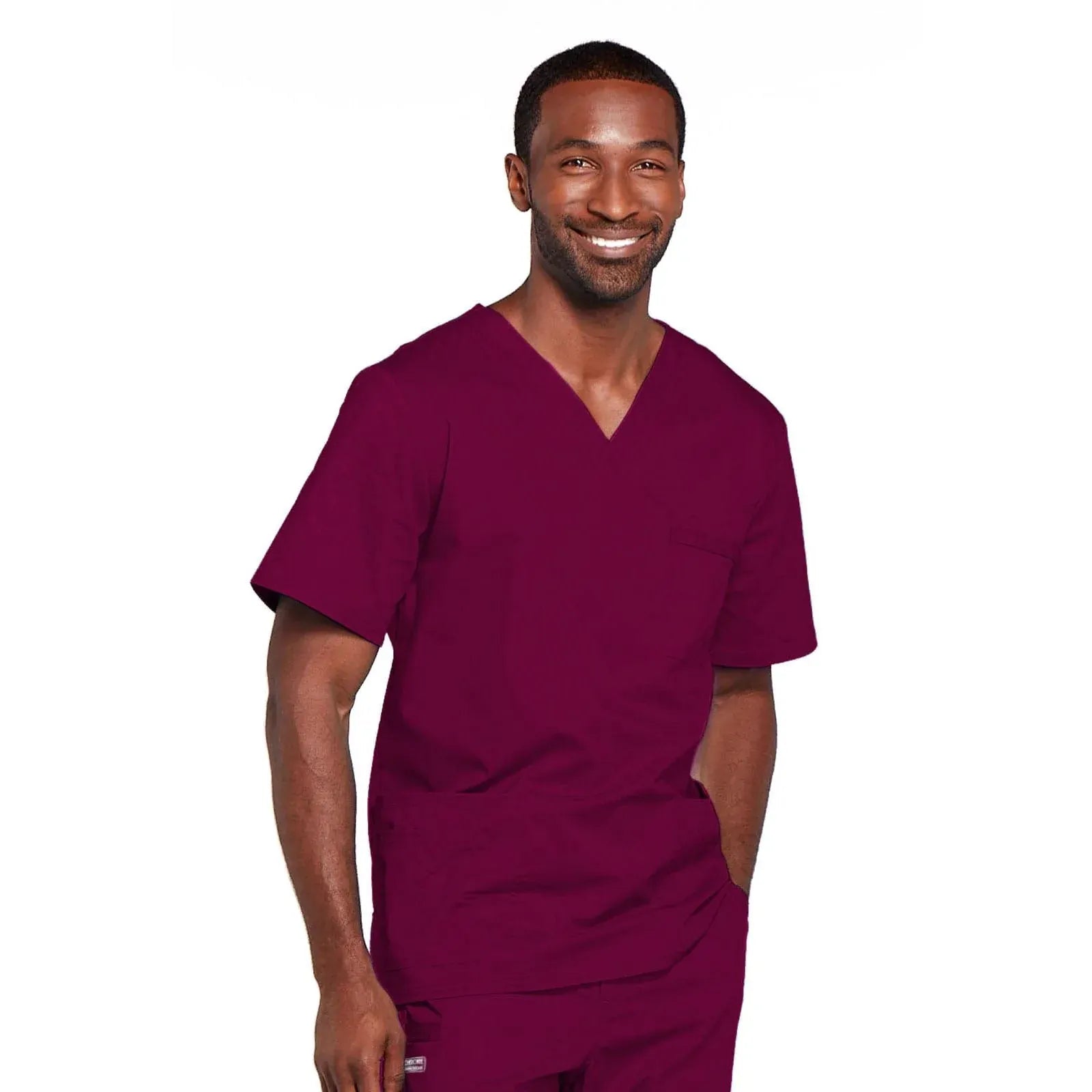 Cherokee Scrubs Top 5XL Cherokee Core Stretch 4725 Scrubs Top Unisex V-Neck Wine