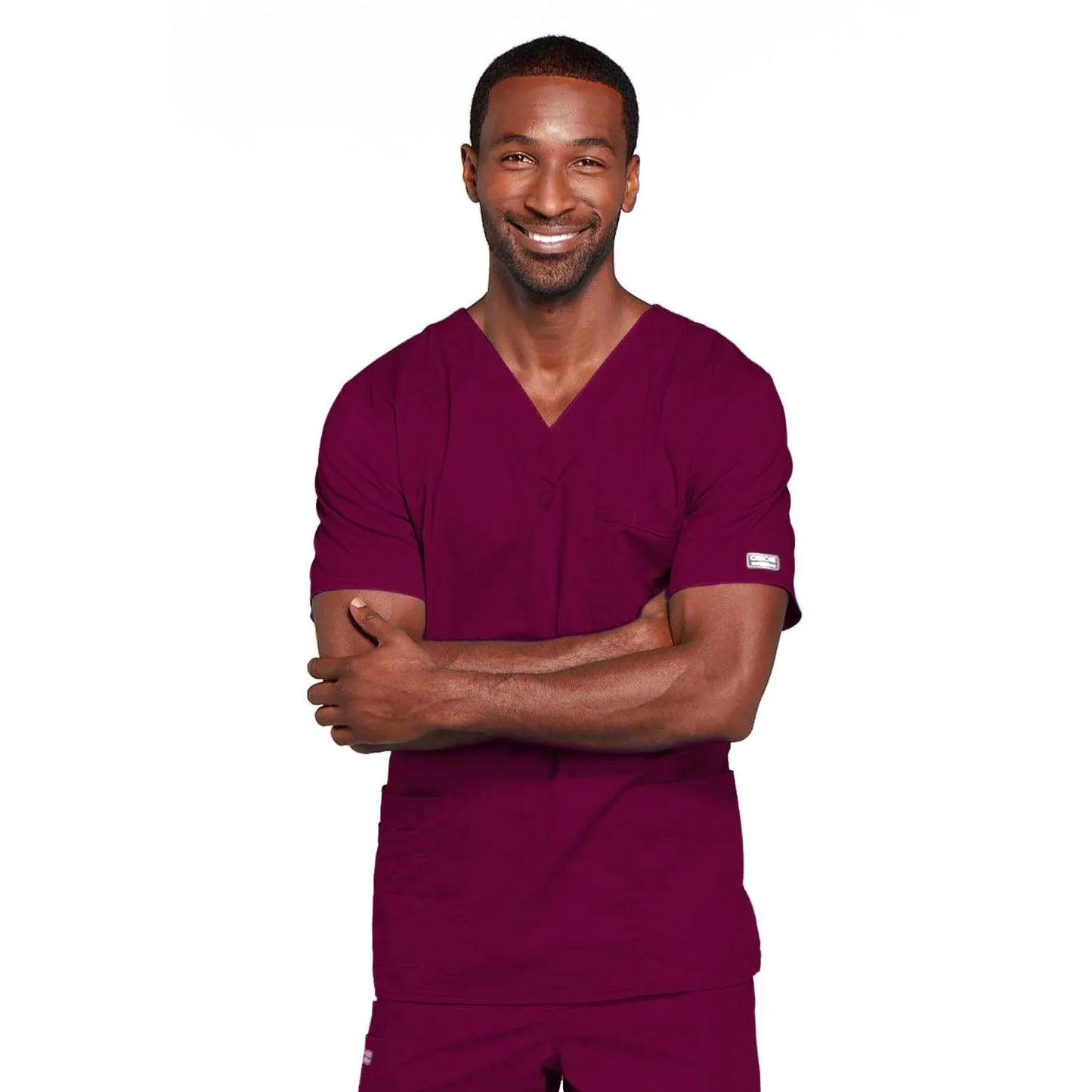 Cherokee Scrubs Top 5XL Cherokee Core Stretch 4725 Scrubs Top Unisex V-Neck Wine