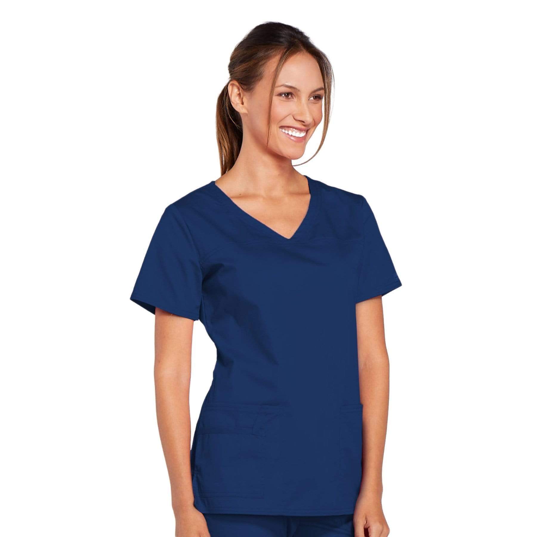 Cherokee Scrubs Top Cherokee Core Stretch 4727 Scrubs Top Women's V-Neck Navy