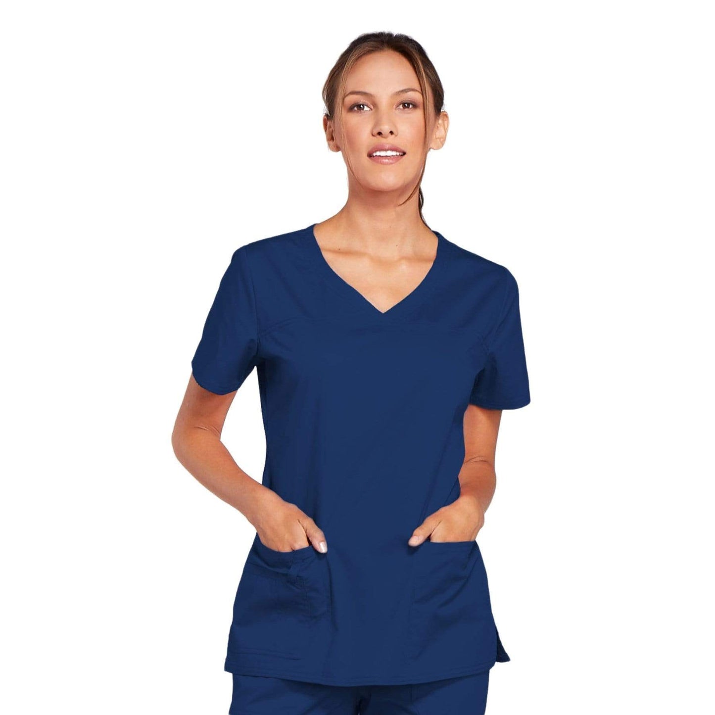 Cherokee Scrubs Top 2XL Cherokee Core Stretch 4727 Scrubs Top Women's V-Neck Navy