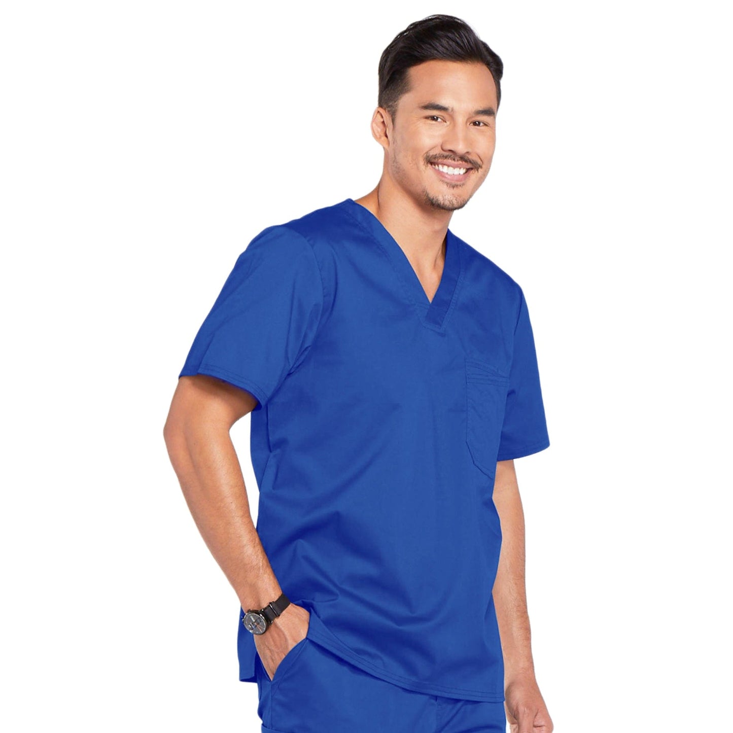 Cherokee Scrubs Top XS Cherokee Core Stretch 4743 Scrubs Top Mens V-Neck Royal