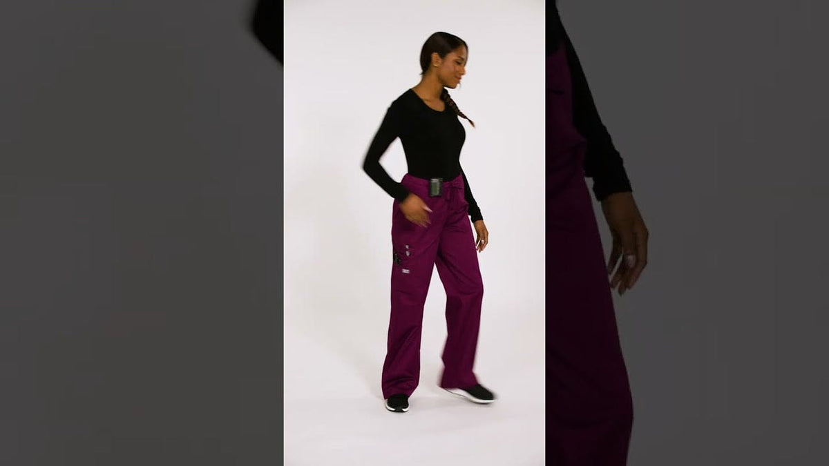 Cherokee 4043 Grape M Scrubs Pant WW Core Stretch Unisex Unisex 3