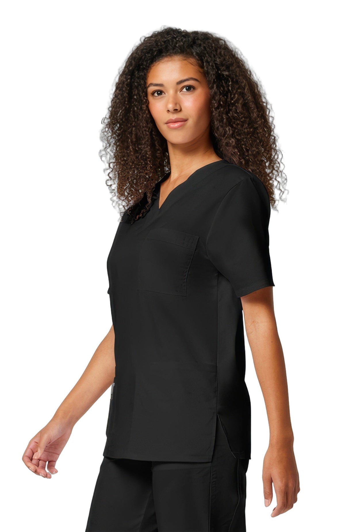 Cherokee Core Stretch Scrubs Top Unisex V-Neck Black