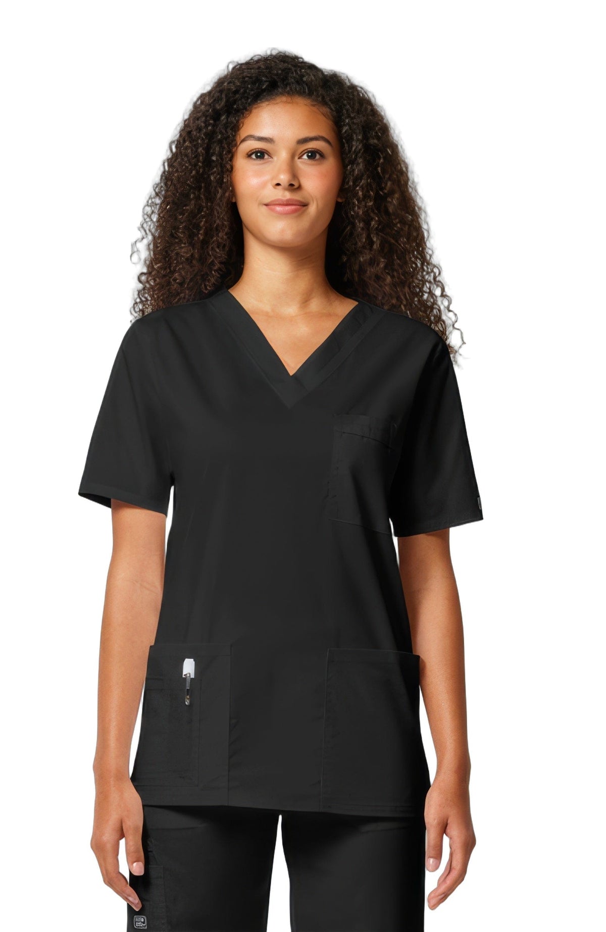 Cherokee Core Stretch Scrubs Top Unisex V-Neck Black