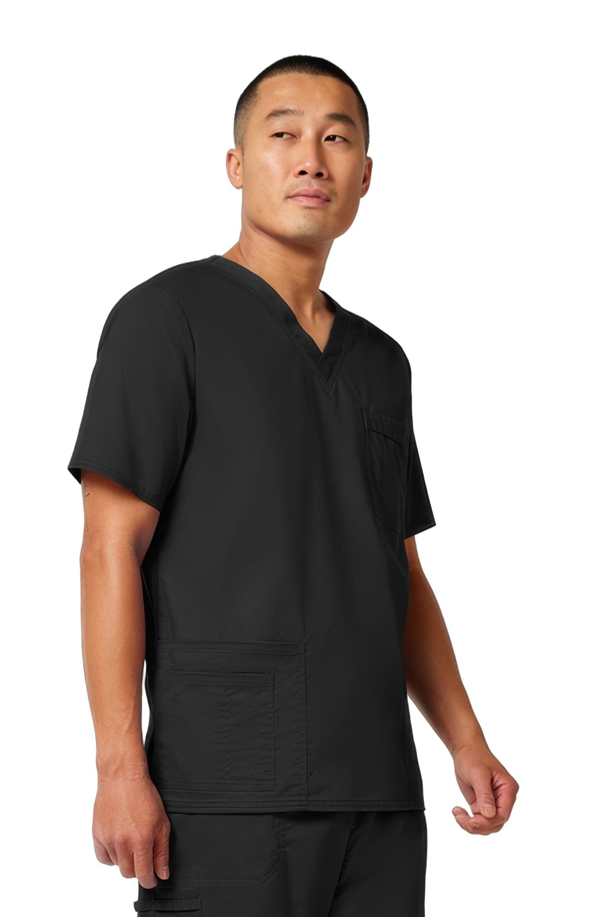 Cherokee Core Stretch Scrubs Top Unisex V-Neck Black