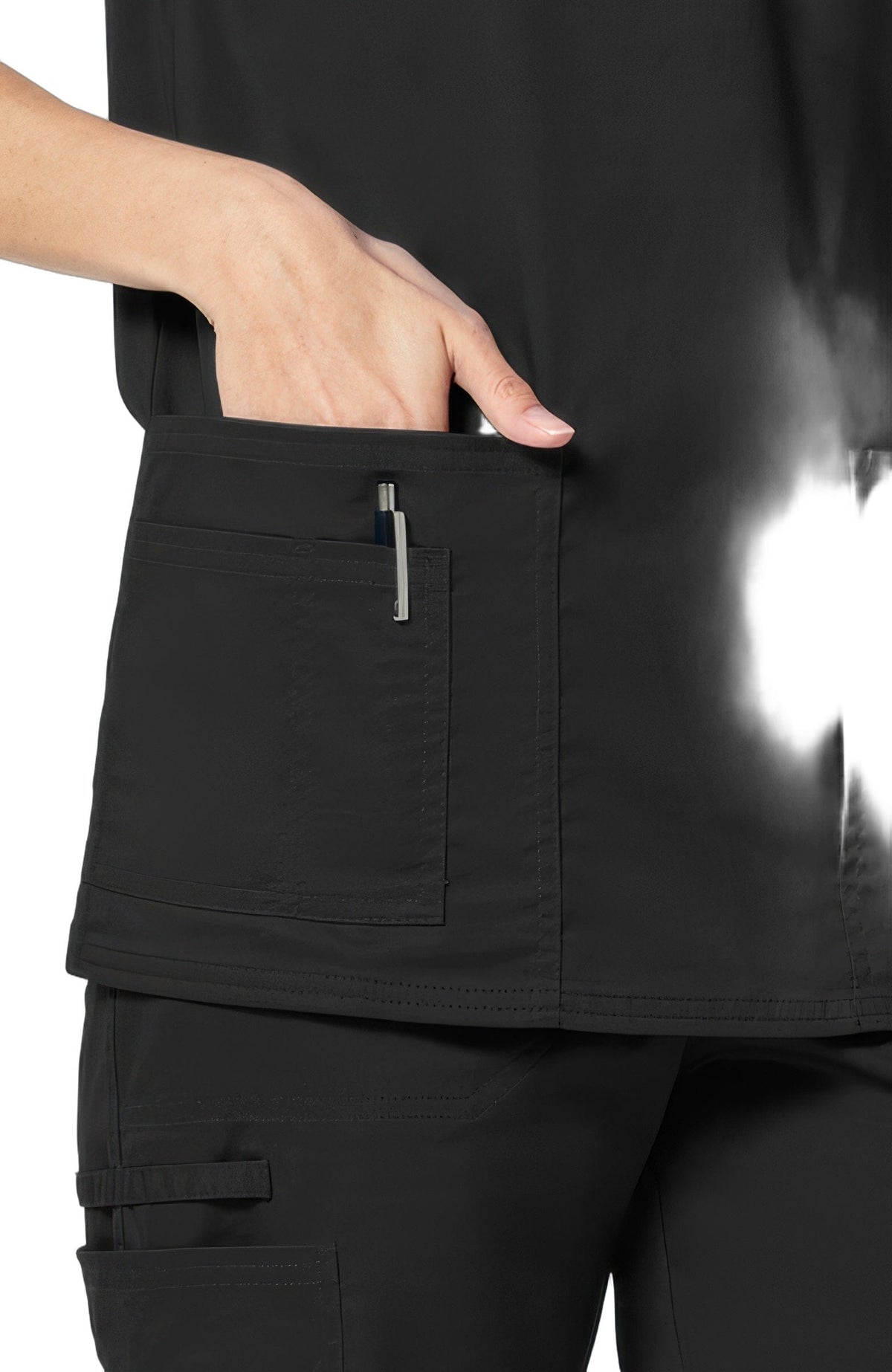 Cherokee Core Stretch Scrubs Top Unisex V-Neck Black