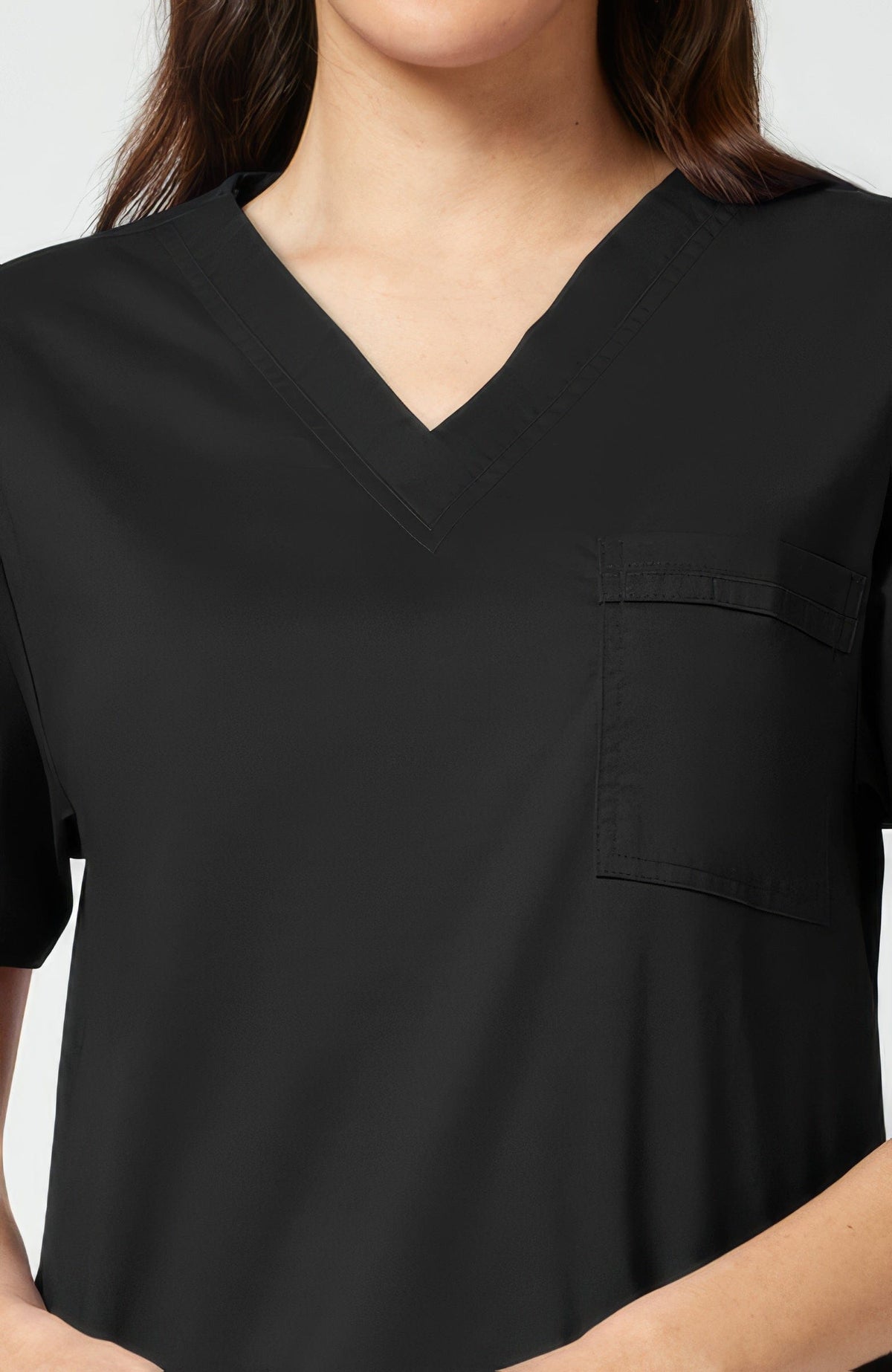 Cherokee Core Stretch Scrubs Top Unisex V-Neck Black