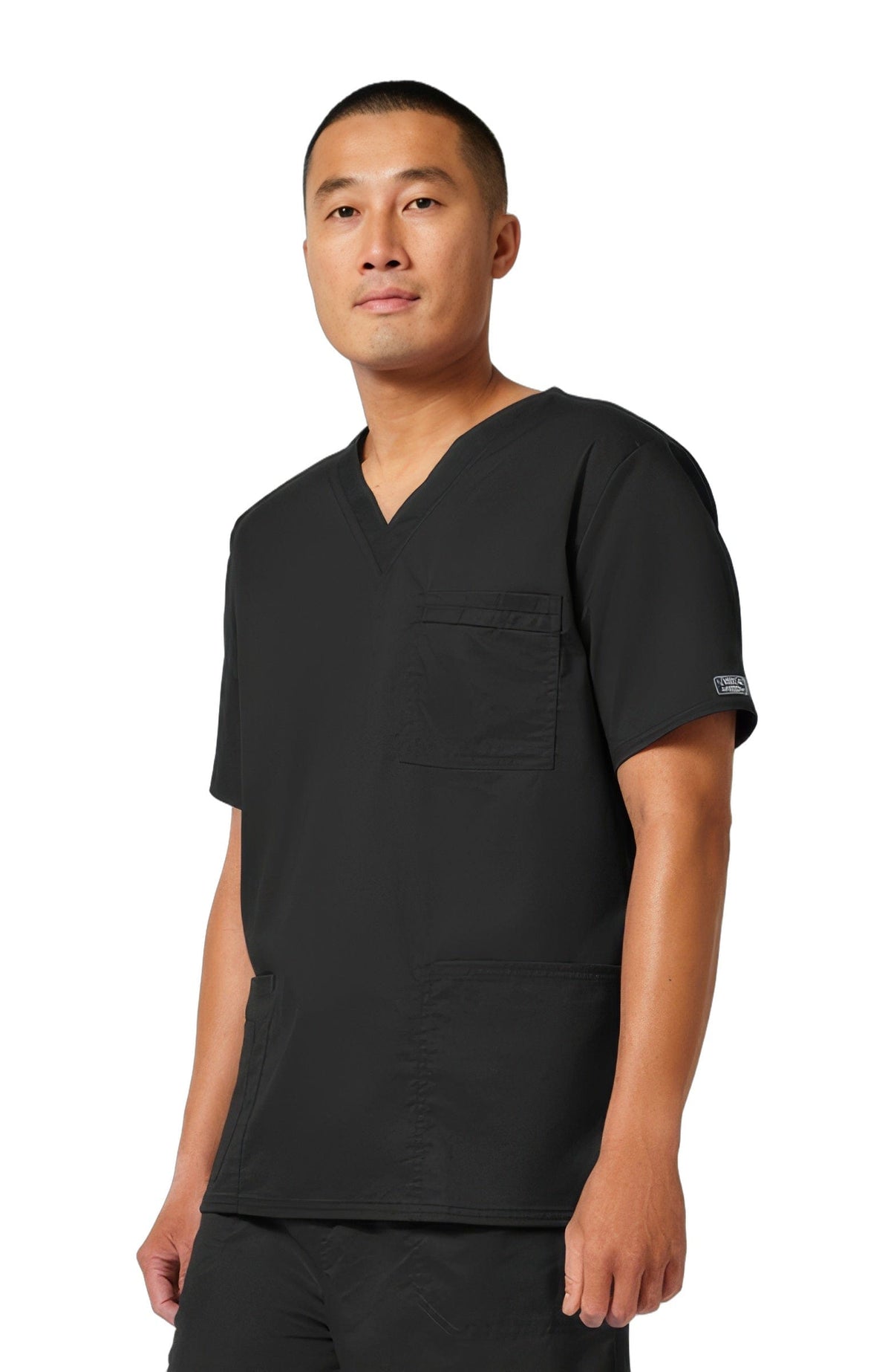 Cherokee Core Stretch Scrubs Top Unisex V-Neck Black