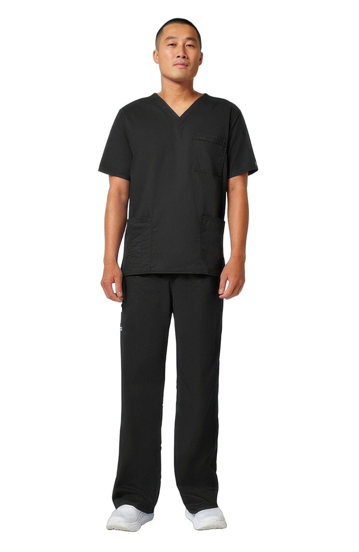Cherokee Core Stretch Scrubs Top Unisex V-Neck Black