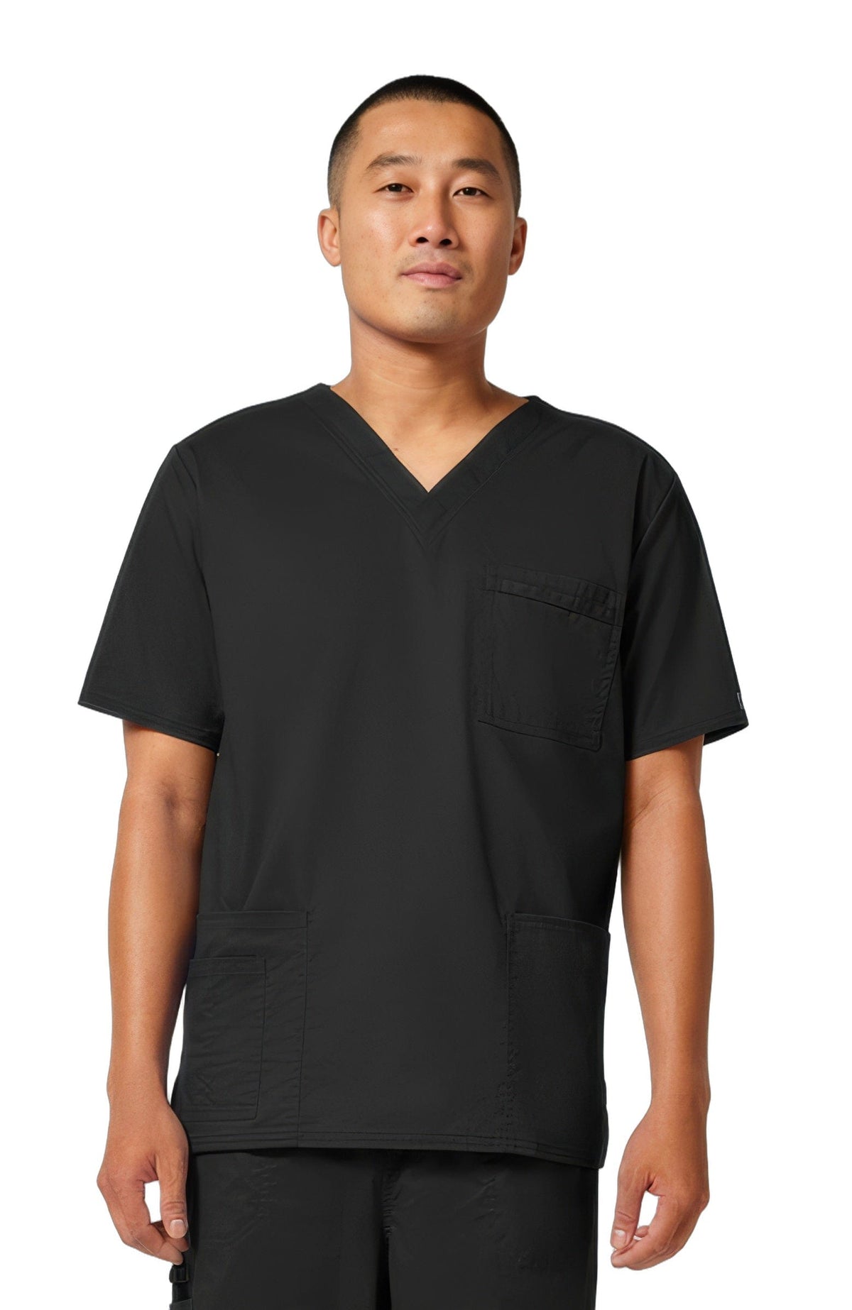 Cherokee Core Stretch Scrubs Top Unisex V-Neck Black