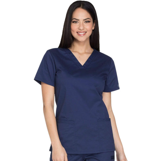 Cherokee Scrubs Top Cherokee Core Stretch WW630 Scrubs Top Women's V-Neck Navy