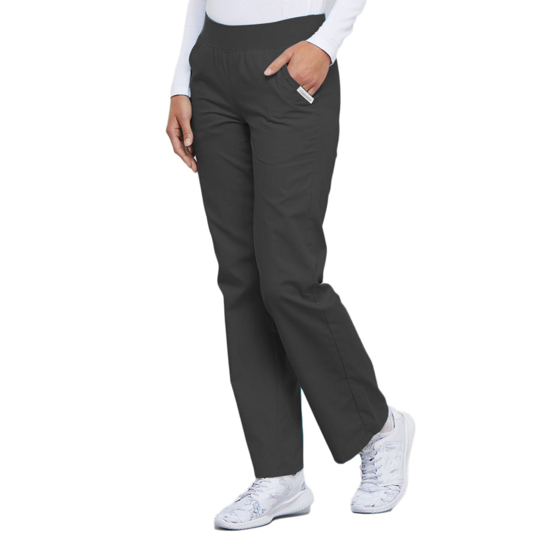 Cherokee Scrubs Pants 2XL / Regular Length Cherokee Flexibles 2085 Scrubs Pants Womens Mid Rise Knit Waist Pull-On Pewter