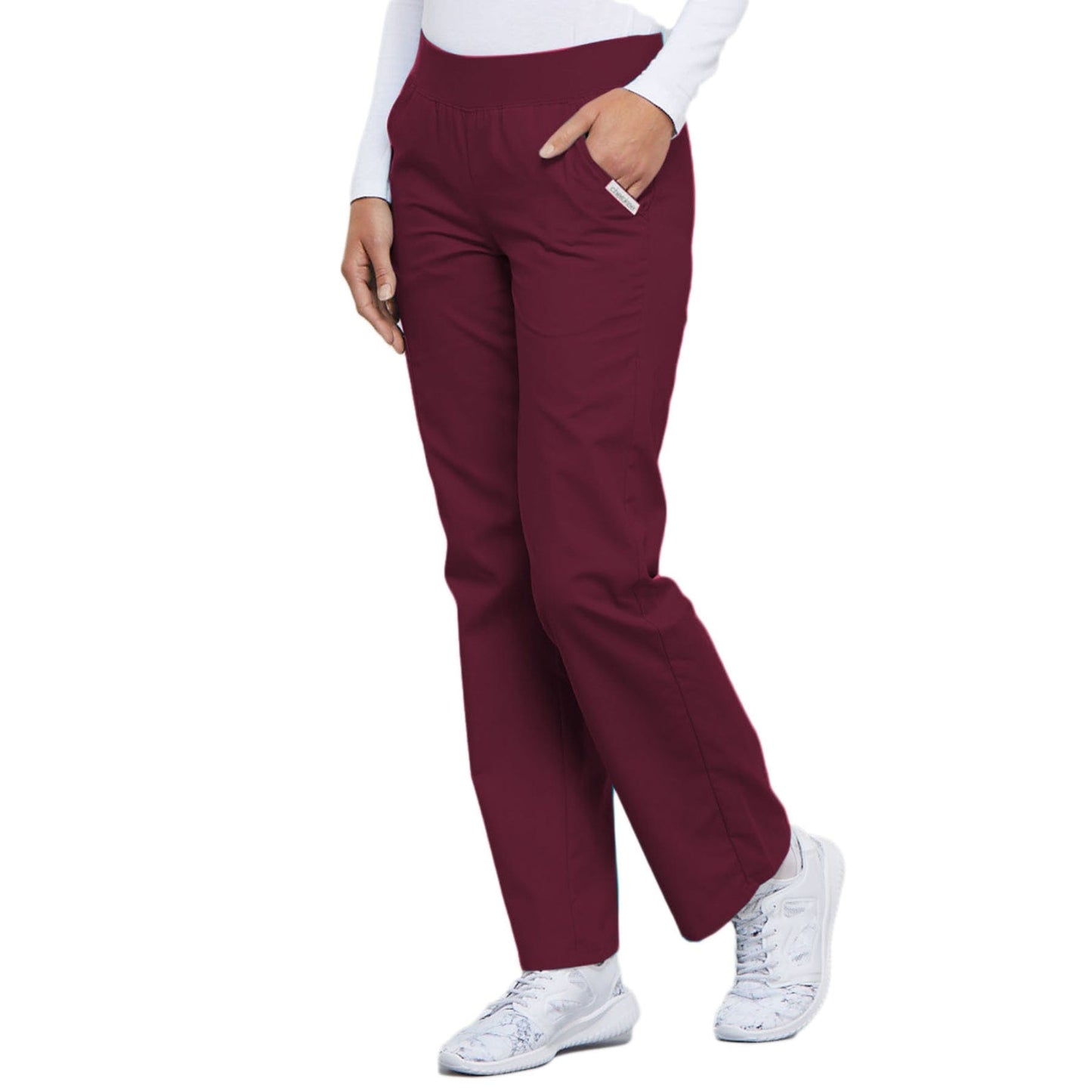 Cherokee Scrubs Pants 3XL / Regular Length Cherokee Flexibles 2085 Scrubs Pants Womens Mid Rise Knit Waist Pull-On Wine