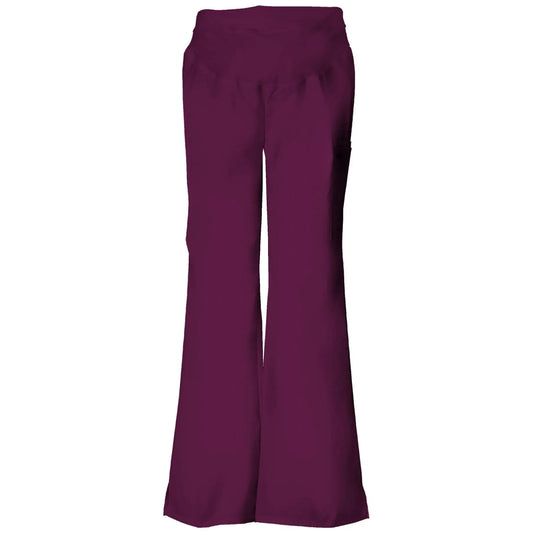 Cherokee Scrubs Pants XL Cherokee Flexibles 2092 Scrubs Pants Maternity Knit Waist Pull-On Wine