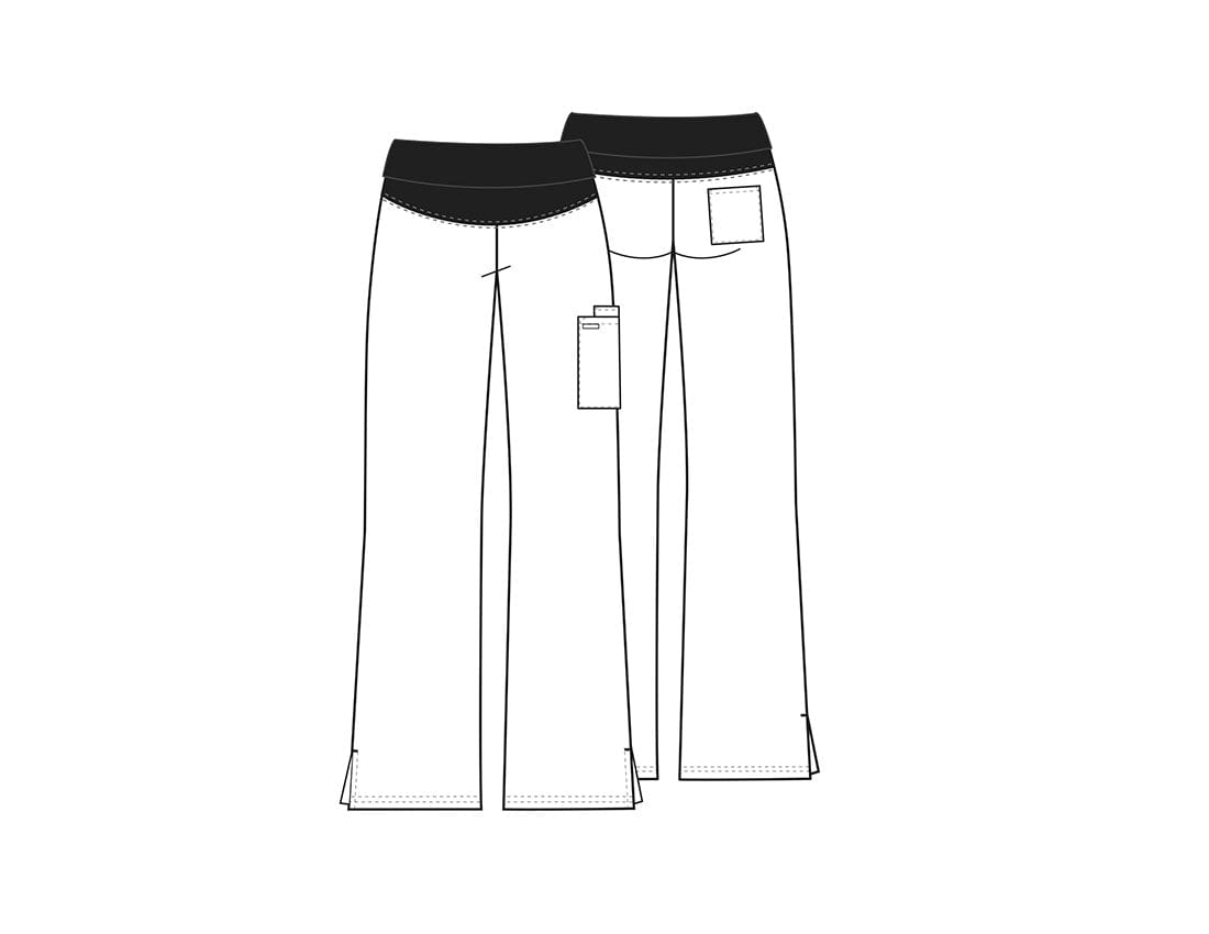 Cherokee Scrubs Pants XL Cherokee Flexibles 2092 Scrubs Pants Maternity Knit Waist Pull-On Wine