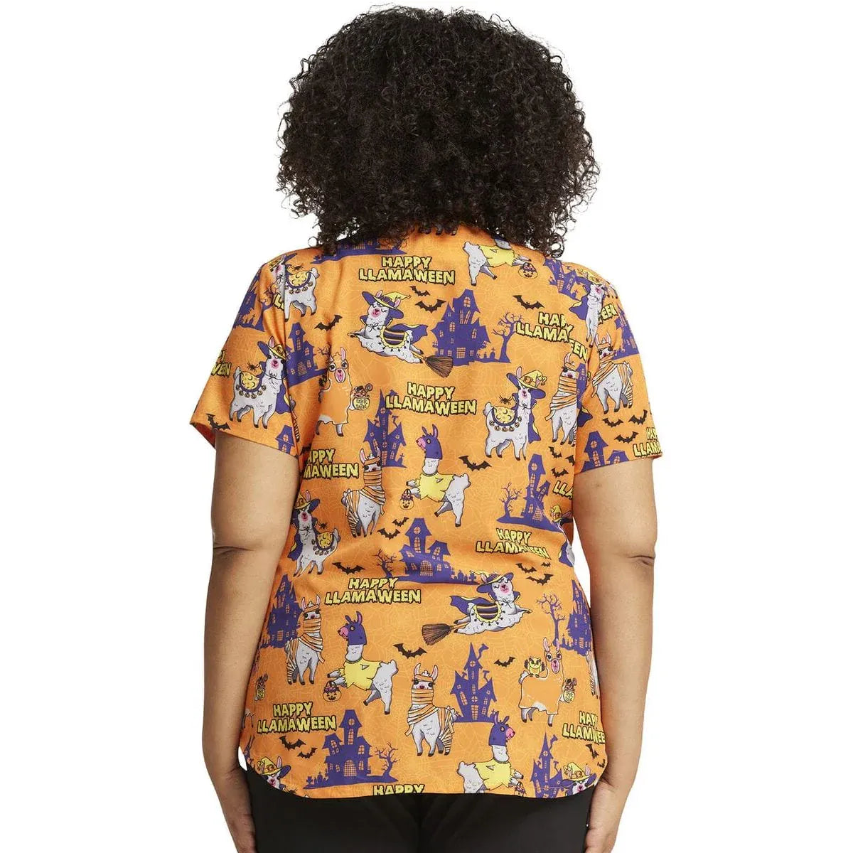 Cherokee Cherokee Halloween CK637 Top Happy Llamaween 2XL