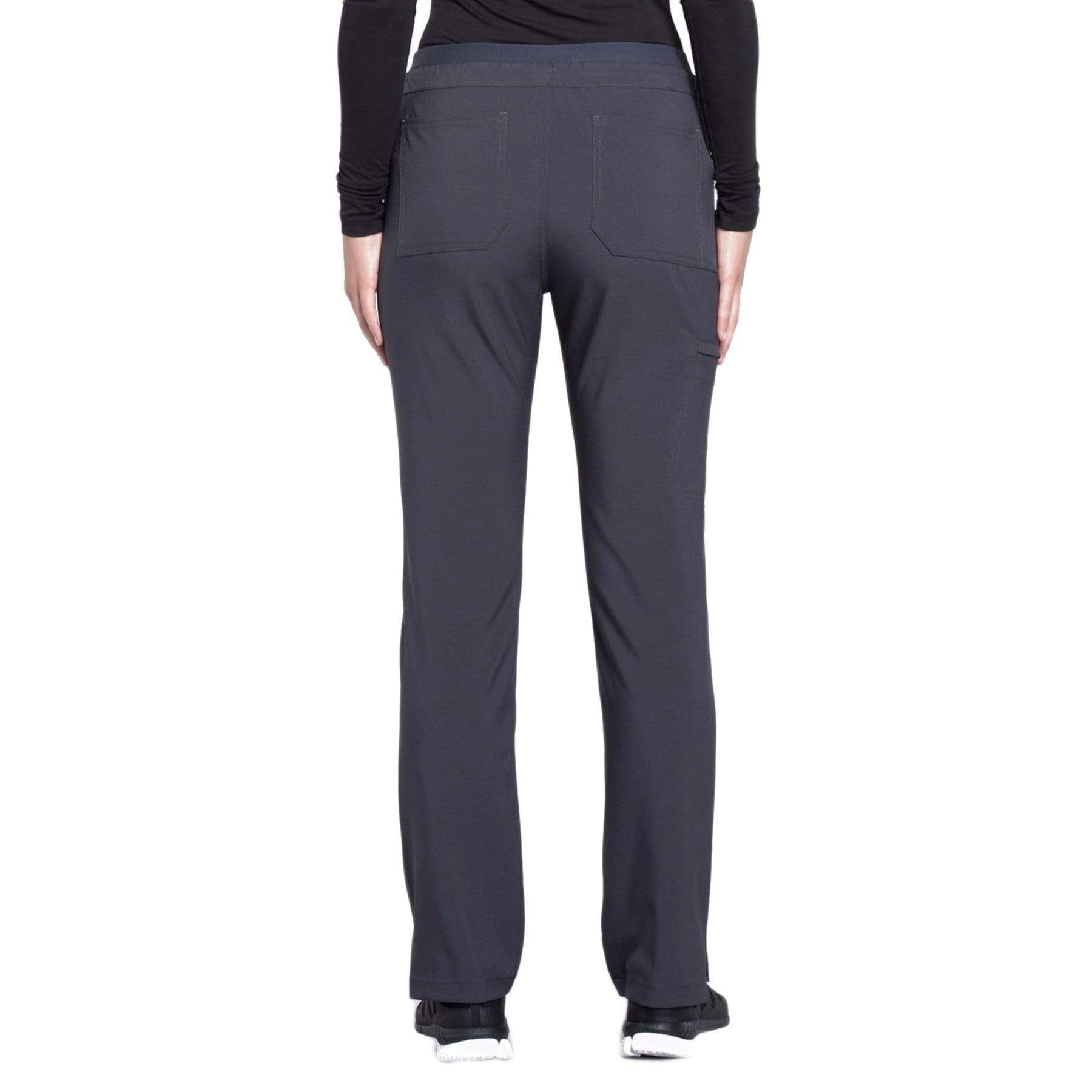 Cherokee Scrubs Pants Cherokee iflex CK010 Scrubs Pants Women's Mid Rise Tapered Leg Drawstring s Pewter