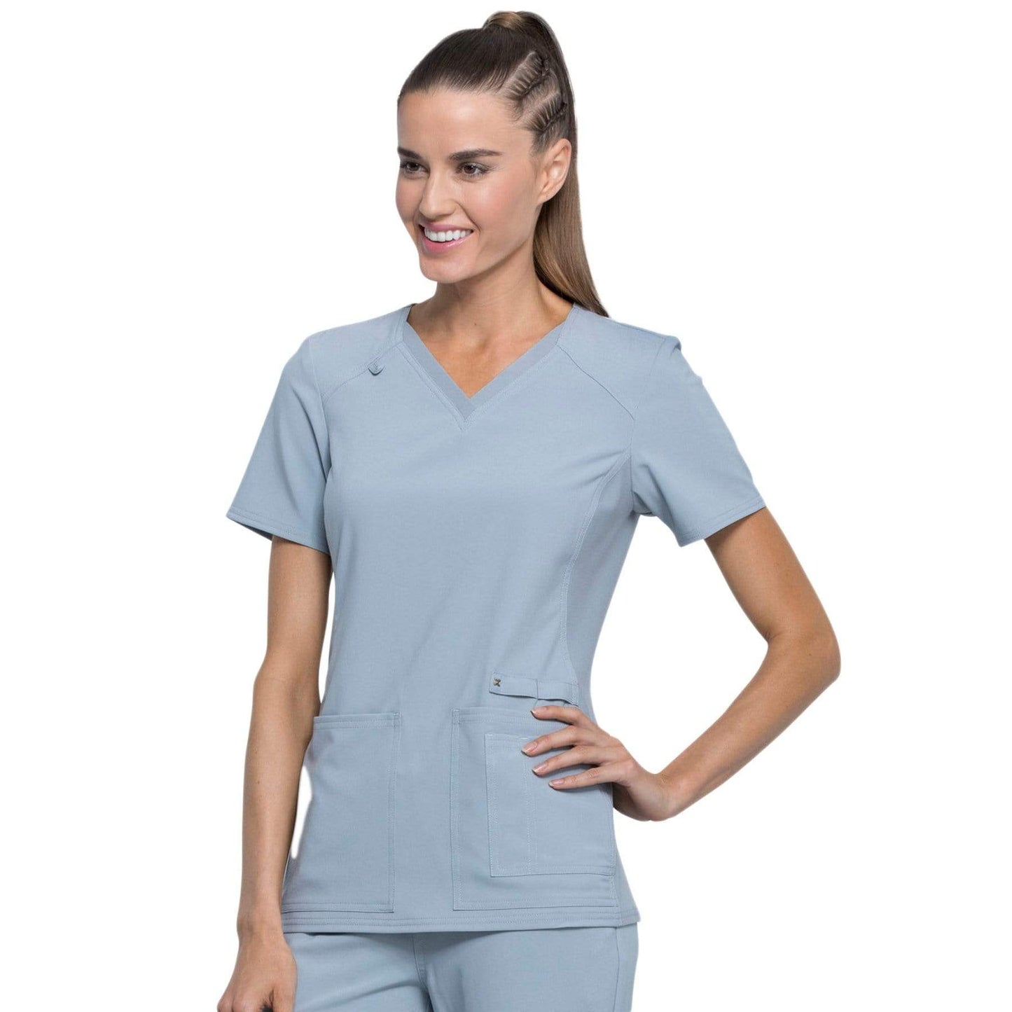 Cherokee Scrubs Top Cherokee iflex CK605 Scrubs Top Women Grey
