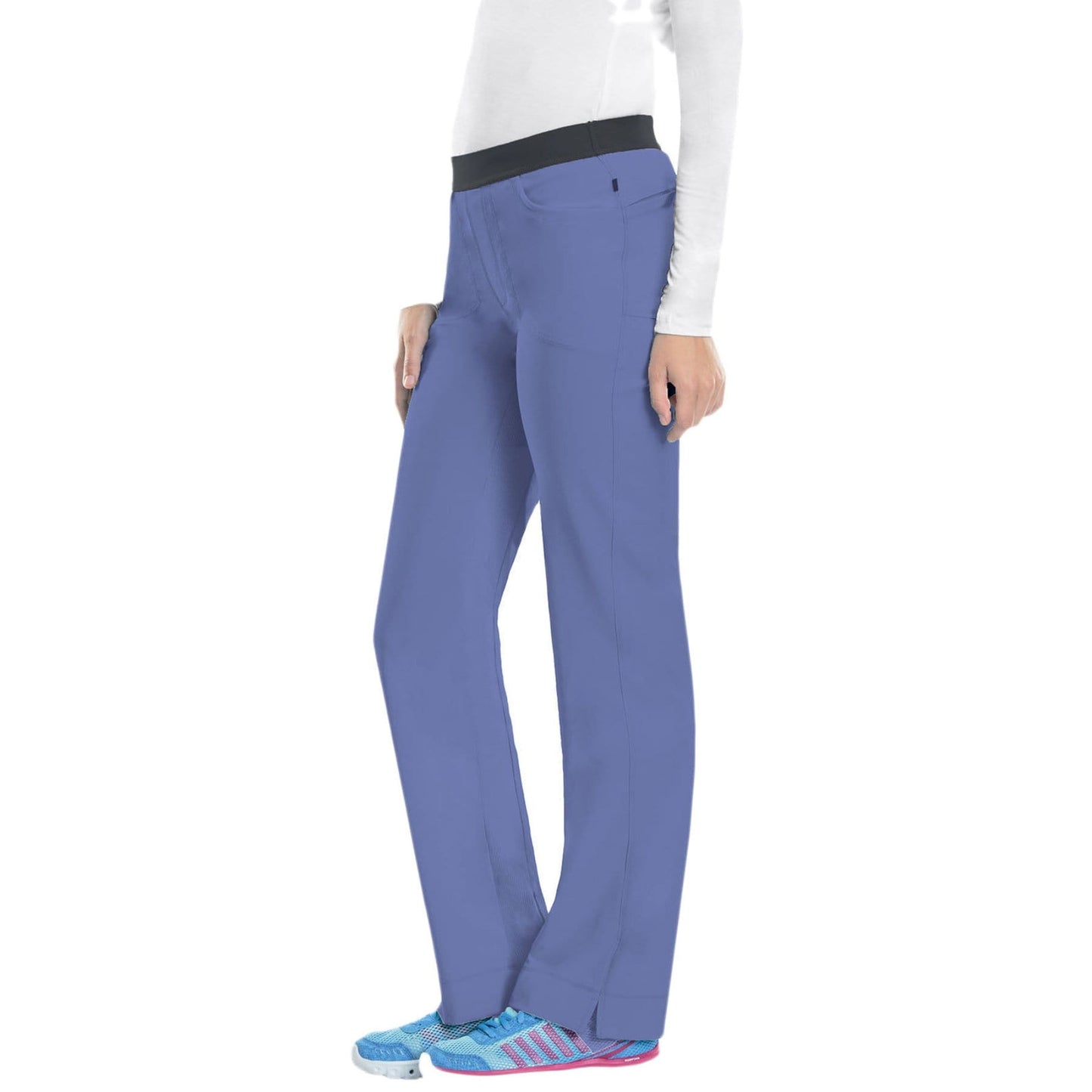 Cherokee Infinity 1124A Scrubs Pants Women's Low Rise Slim Pull-On Ceil Blue
