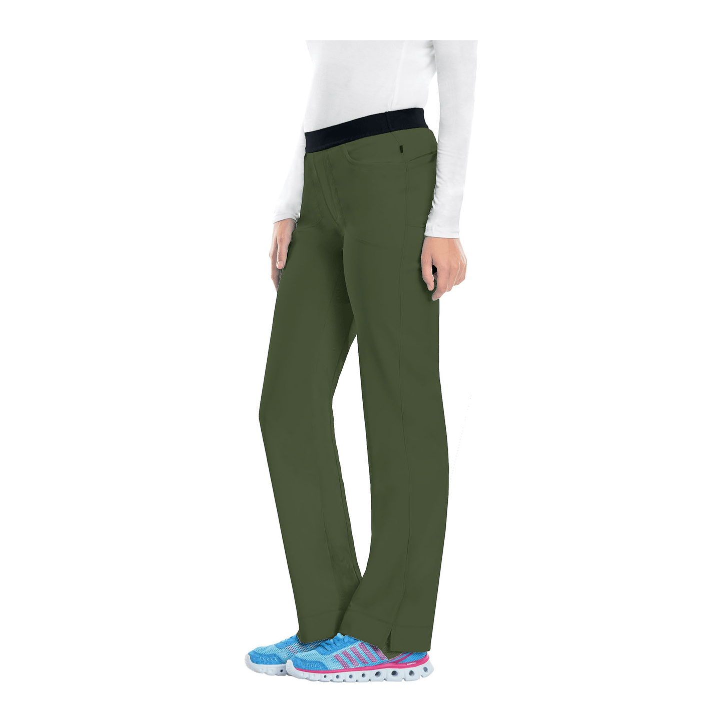 Cherokee Scrubs Pants Cherokee Infinity 1124A Scrubs Pants Women's Low Rise Slim Pull-On Olive