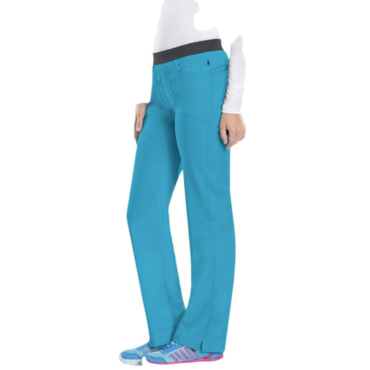 Cherokee Infinity 1124A Scrubs Pants Women's Low Rise Slim Pull-On Turquoise