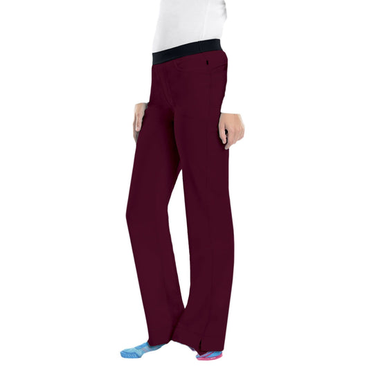 Cherokee Infinity 1124A Scrubs Pants Women's Low Rise Slim Pull-On Wine