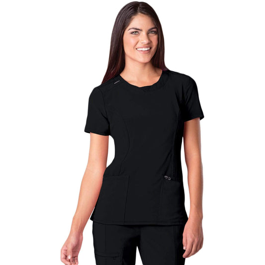 Cherokee Scrubs Top Cherokee Infinity 2624A Scrubs Top Women's Round Neck Black