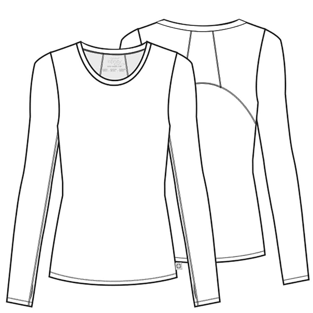 Cherokee Infinity 2626A Underscrubs Women's Long Sleeve Knit Tee White